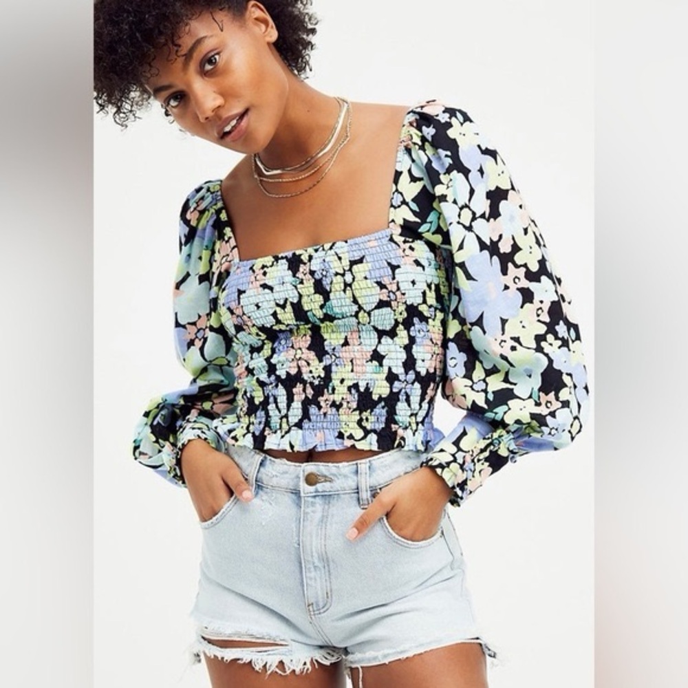 Free People Ariana Printed Top in Retro Combo‎ Size XS